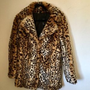 Faux Leopard Fur Coat